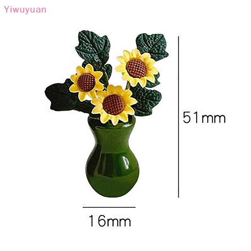 1 Bộ Chậu Hoa Hướng Dương Trang Trí Nhà Búp Bê 1: 12 Mới