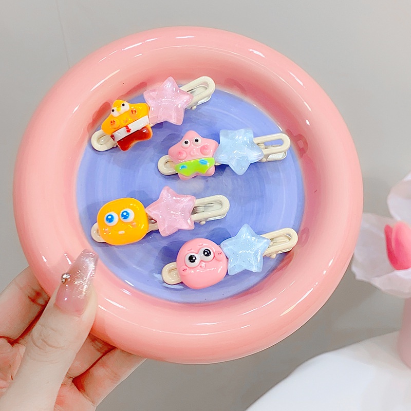 Kẹp Tóc Hình SpongeBob / Ngôi Sao Lấp Lánh Dễ Thương Thời Trang 2023