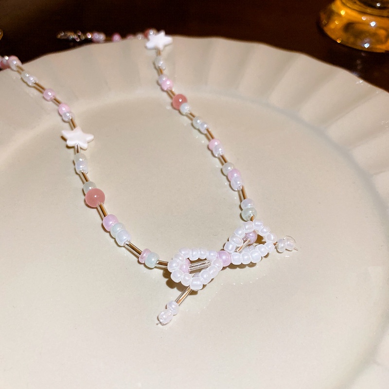 Vòng cổ Mặt Hình Nơ Trái Tim Nhỏ Dễ Thương Thời Trang Cho Nữ