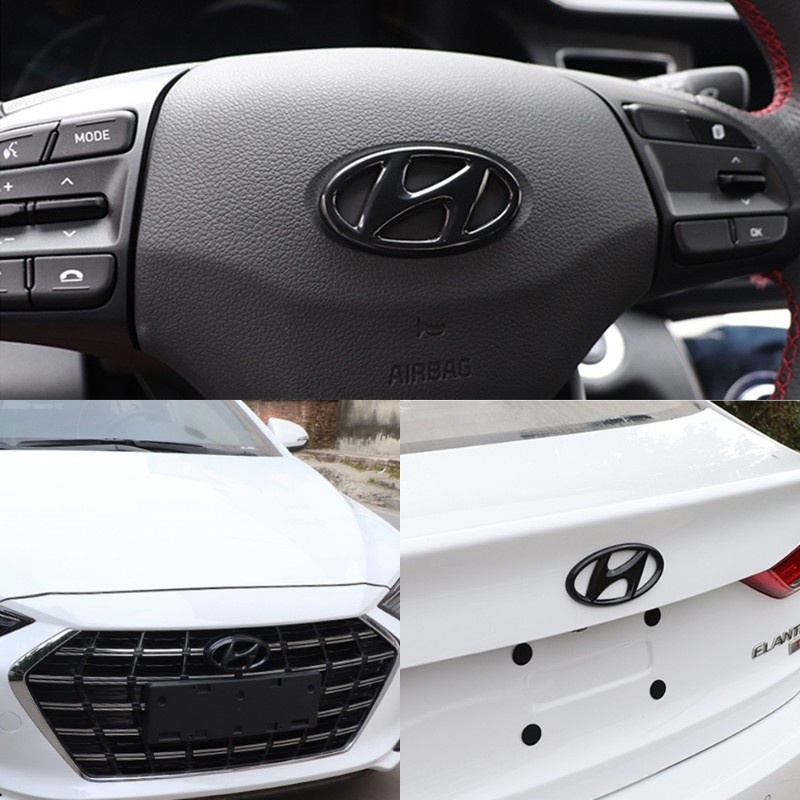 Set 3 Miếng Dán Trang Trí Vô Lăng Xe Hơi Hyundai Elantra Sonata Mistra Ix35 Ix25 Verna Tucson