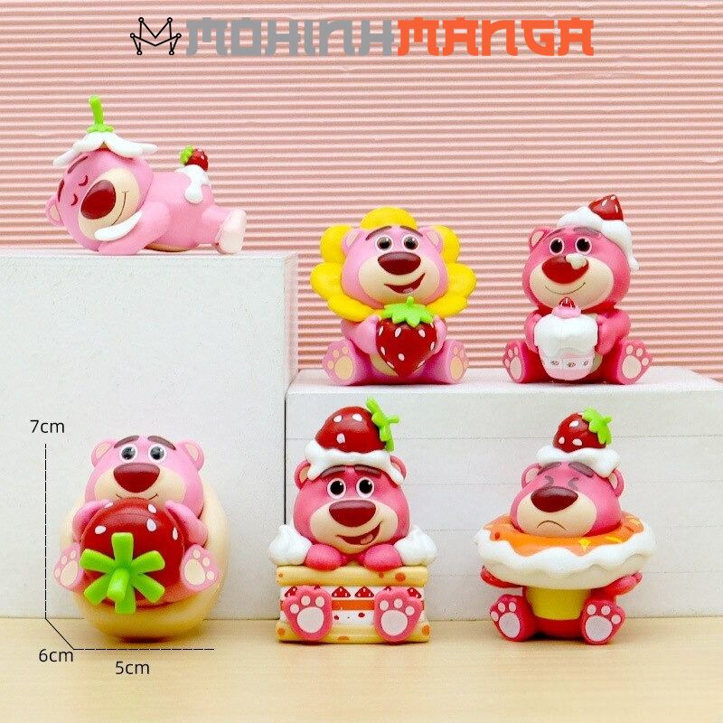 Mô hình 6 phiên bản Gấu Dâu Lotso cực cute dễ thương Nhân Vật Phim Hoạt Hình Toy Story đồ chơi gấu hồng disney