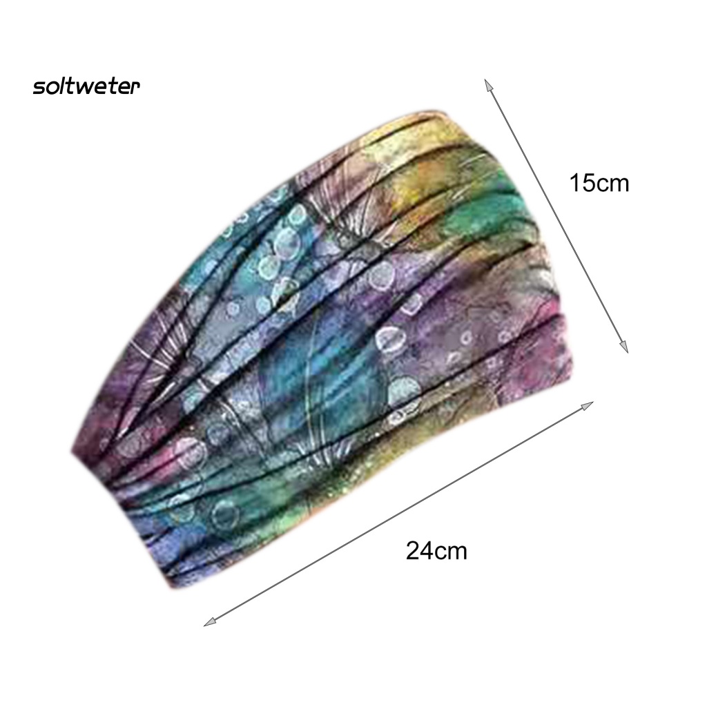 Băng Đô Cài Tóc In Họa Tiết Hoa Màu Sáng Thoải Mái Dùng Tập Yoga