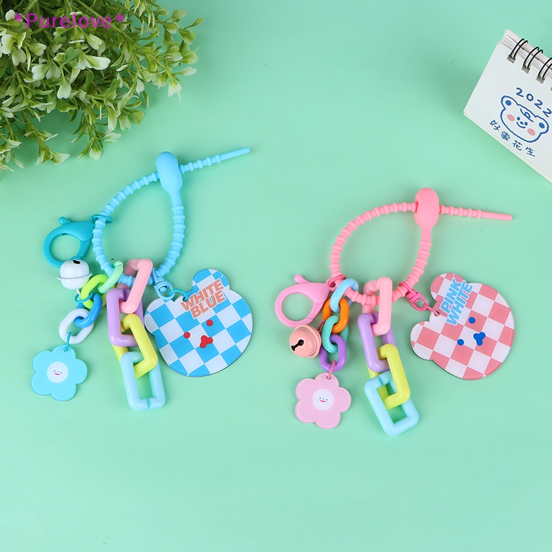 Móc Chìa Khóa Hình Gấu Và Hoa Đáng Yêu Dành Cho Xe Hơi Mới