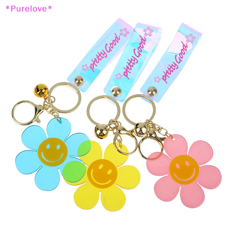 Móc Khóa Hình Hoa Hướng Dương Mặt Cười Bằng Acrylic Sáng Tạo Dành Cho Nữ Mới