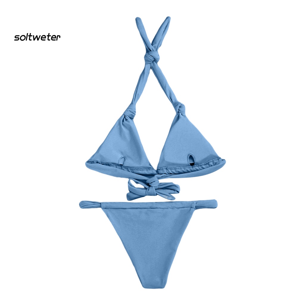 Bộ Bikini 2 Mảnh Hở Lưng Có Mút Đệm Màu Sắc Thời Trang Mùa Hè Cho Nữ