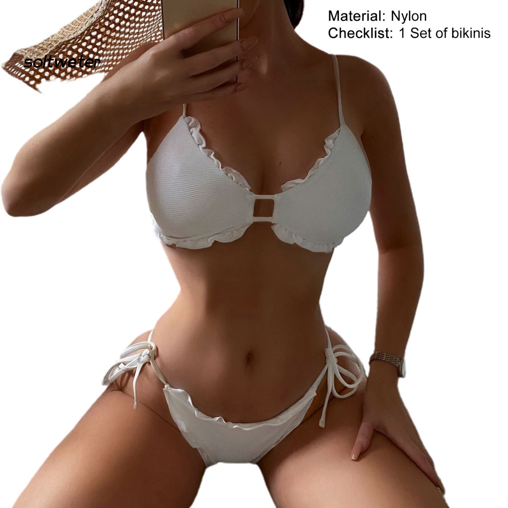 Bộ Bikini 2 Mảnh Màu Sắc Thời Trang Mùa Hè Gợi Cảm Cho Nữ