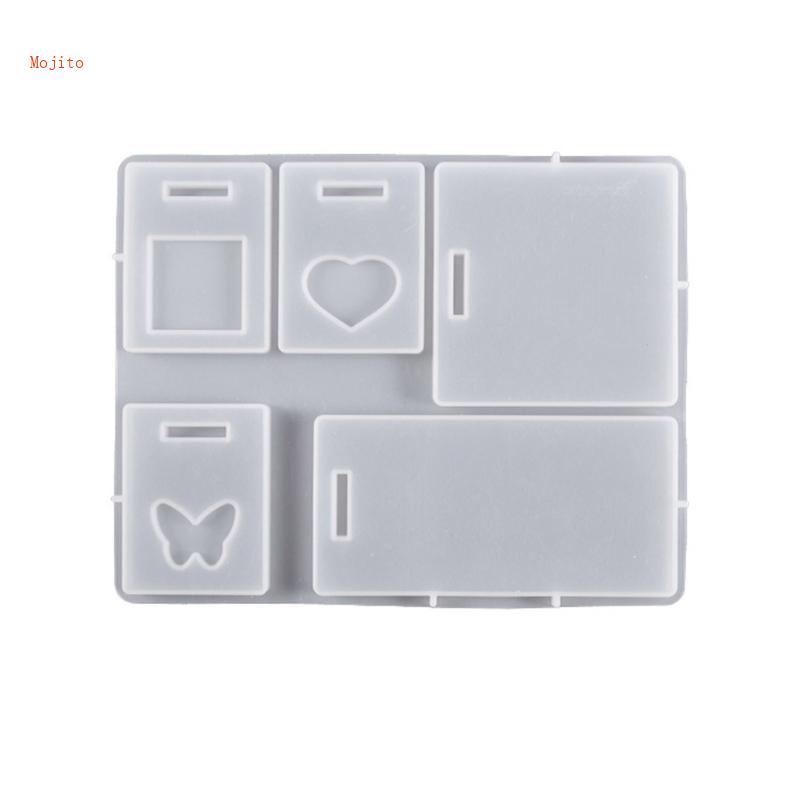 Khuôn Silicon Làm Mặt Dây Chuyền Hình Vuông / Bướm / Trái Tim Thời Trang DIY