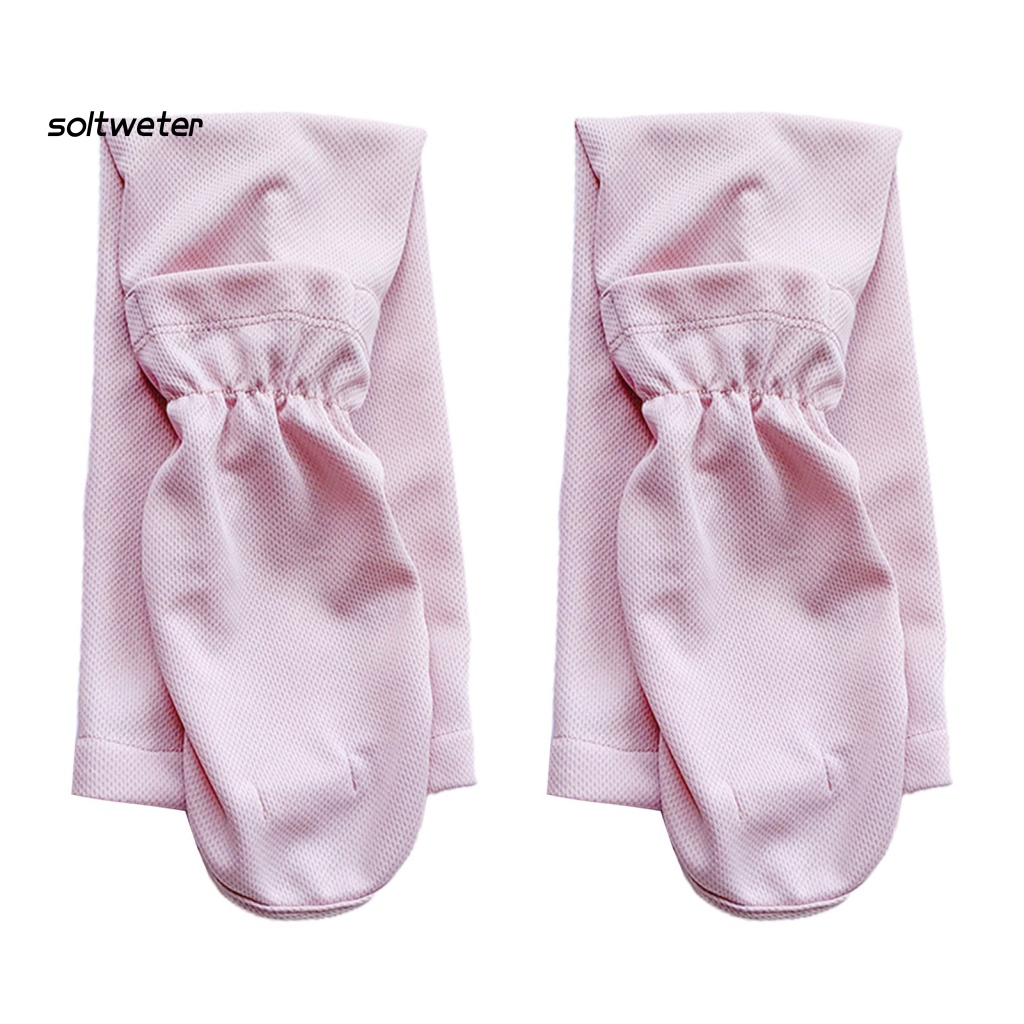 1 Cặp Găng Tay Chống Nắng / Tia UV Vải Mềm Thấm Hút Mồ Hôi Màu Trơn Thích Hợp Cho Nữ Hoạt