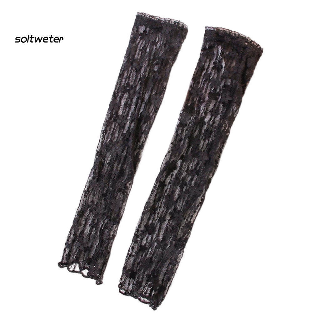 1 Cặp Găng Tay Chống Nắng / Tia UV Dáng Rộng Màu Trơn Siêu Bền Bảo Vệ Thấm Hút Mồ Hôi