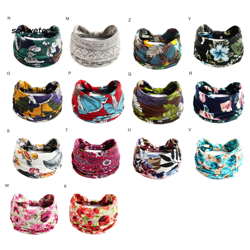 Băng Đô Co Giãn Thấm Hút Mồ Hôi In Họa Tiết Phong Cách Bohemian Thời Trang Cho Nữ Tập Yoga