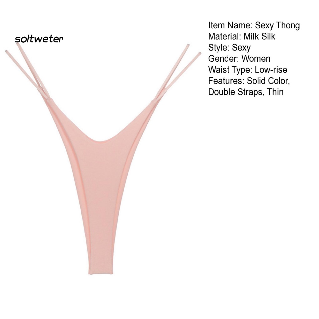 Quần Lót Bikini Hai Dây Lưng Thấp Co Giãn Màu Sắc Trơn Quyến Rũ Cho Nữ