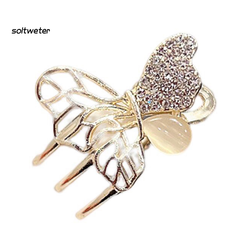 Kẹp Tóc Càng Cua Hình Hoa / Bướm Đính Đá Opal Mini Chống Trượt Tạo Kiểu Tóc Thời Trang Cho Nữ