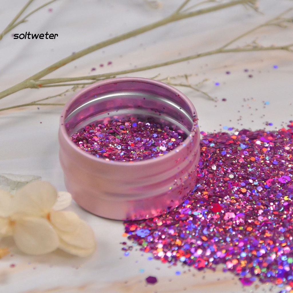 Hộp Sequin Lục Giác Siêu Mỏng Lấp Lánh Trang Trí Móng Tay Nghệ Thuật Charms