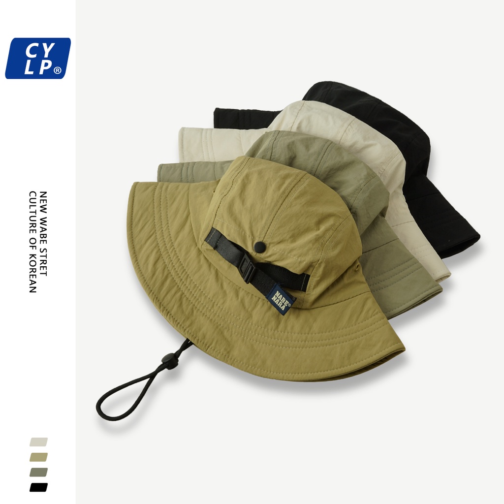 Mũ Bucket Chống Nắng Thoáng Khí Nhanh Khô Phối Ruy Băng In Chữ Thời Trang Mùa Hè Cho Nữ