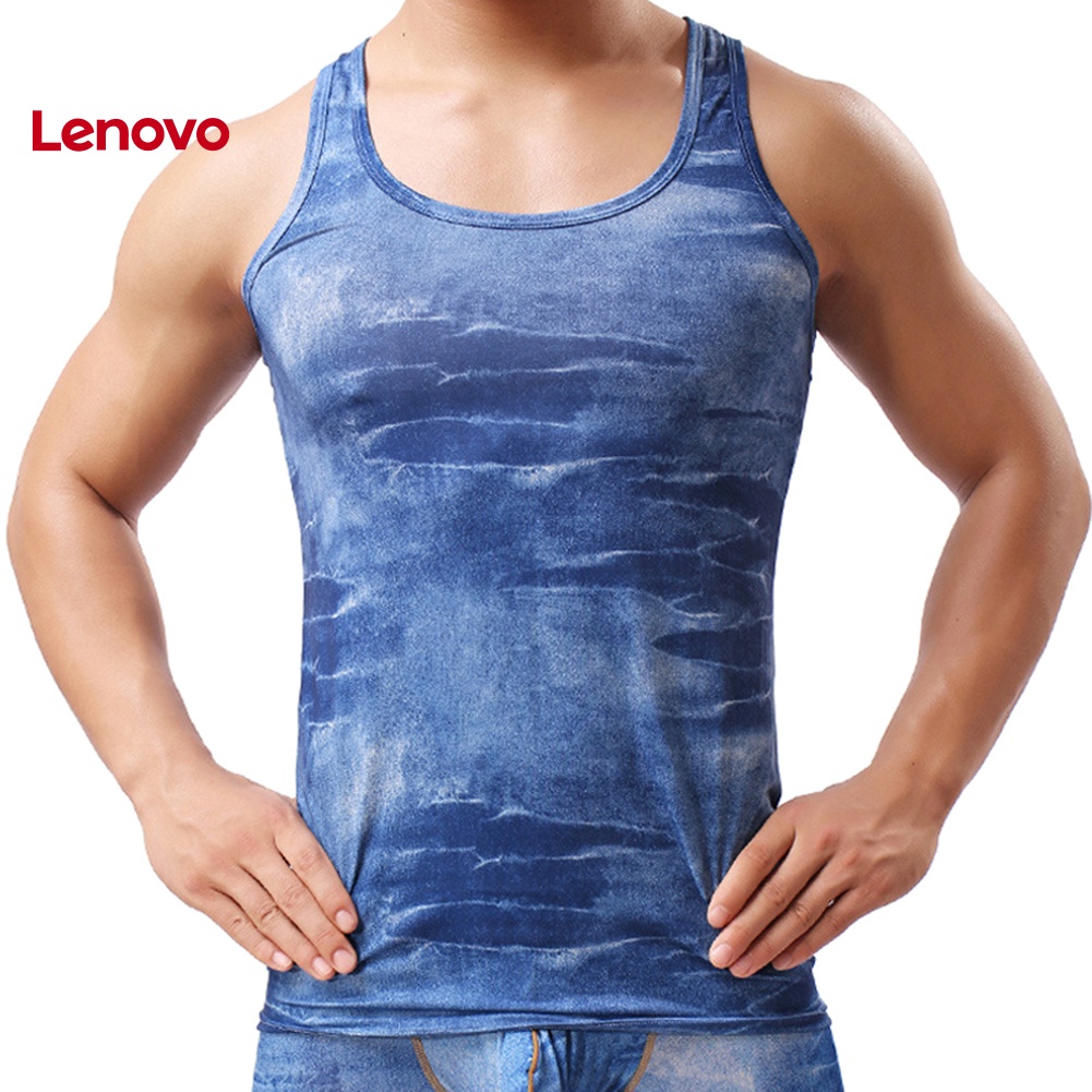 Áo Ba Lỗ Tập Gym Giả Da Họa Tiết Hoa Hướng Dương Màu Trơn Gợi Cảm Cho Nam