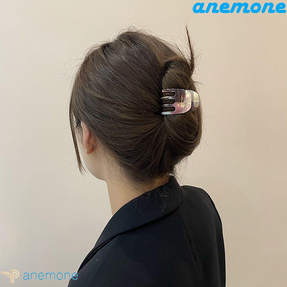 ANEMONE Kẹp Tóc Càng Cua Nhỏ Bằng Acrylic Họa Tiết Da Báo Phong Cách Hàn Quốc Thanh Lịch