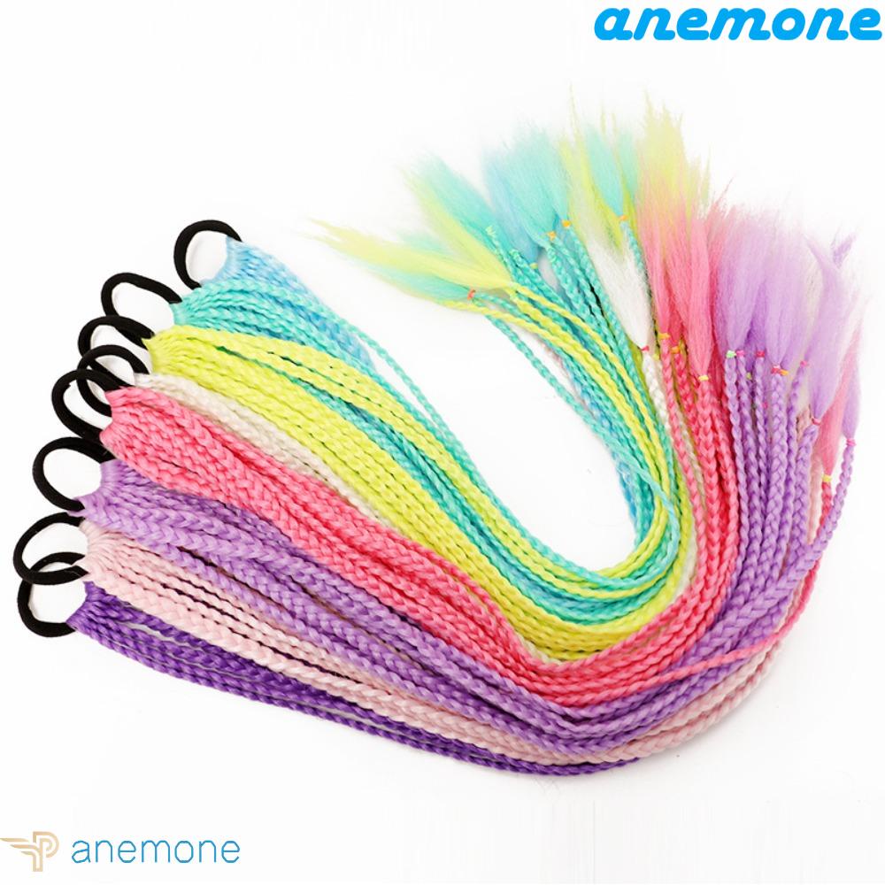 ANEMONE Bím Tóc Giả Dạ Quang Co Giãn Không Đường May Phong Cách Hip Hop Cho Bé Gái