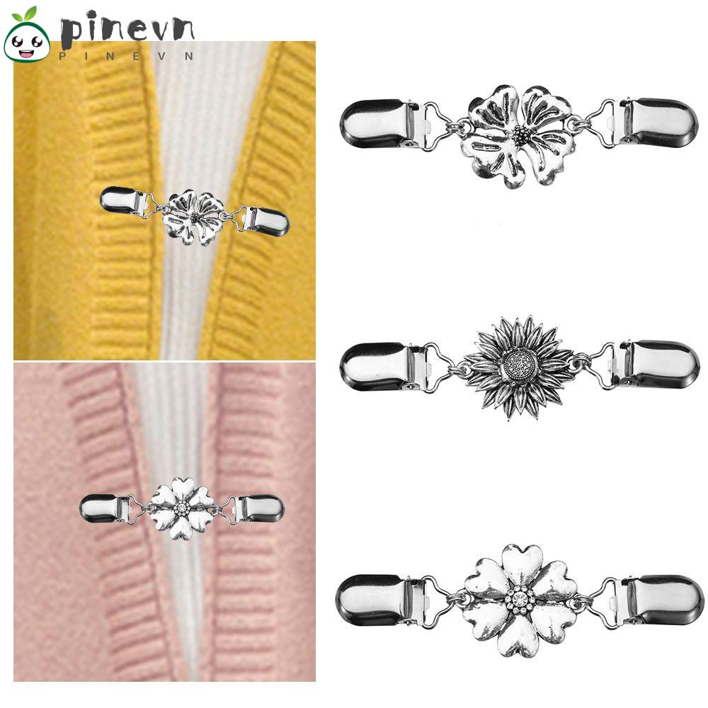 PINEVN Kẹp Cài Áo Cardigan Họa Tiết Hoa Chạm Khắc Thời Trang Mùa Đông Phong Cách Retro