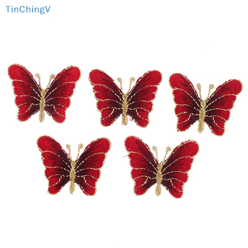 Bộ 5 Miếng Vá Quần Áo Thêu Hình Bướm DIY