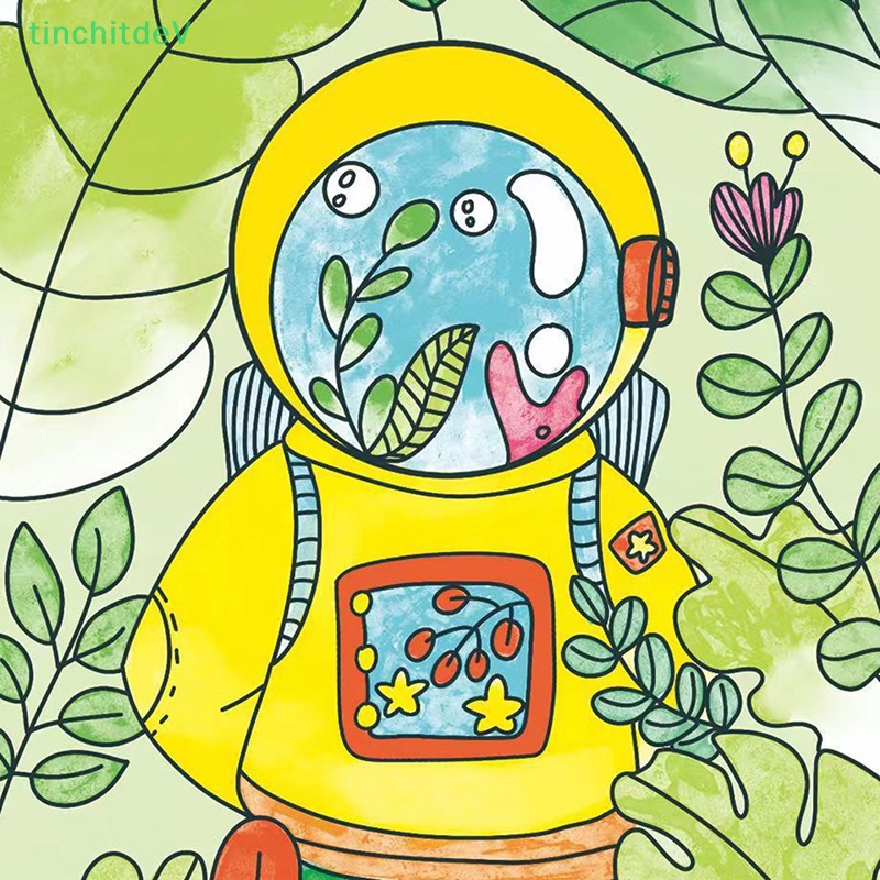 [TinchitdeV] 1 Set Sách Tô Màu Nước Với Dụng Cụ Sơn Di Động [Mới]