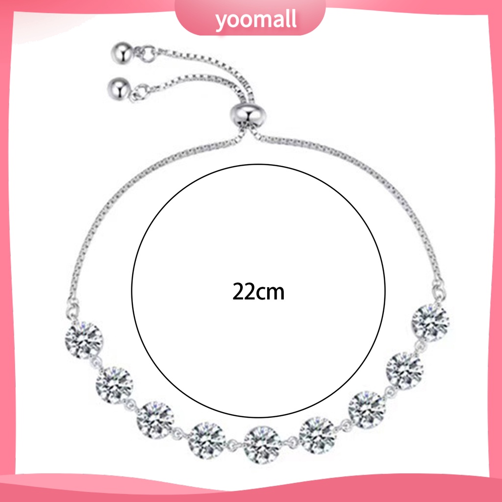 Vòng Tay Hạt Tròn Màu Bạc Lấp Lánh Thời Trang Cho Nữ