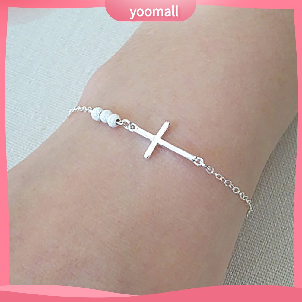 Vòng Tay Chuỗi Hạt Mặt Thánh Giá Thời Trang Cho Nữ