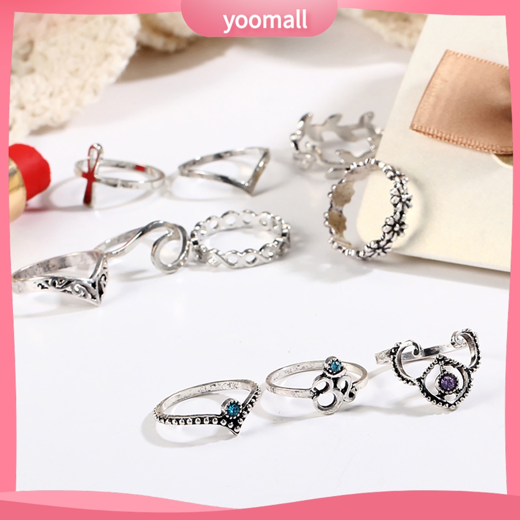 Set 10 Nhẫn Đeo Khớp Ngón Tay Phong Cách Vintage