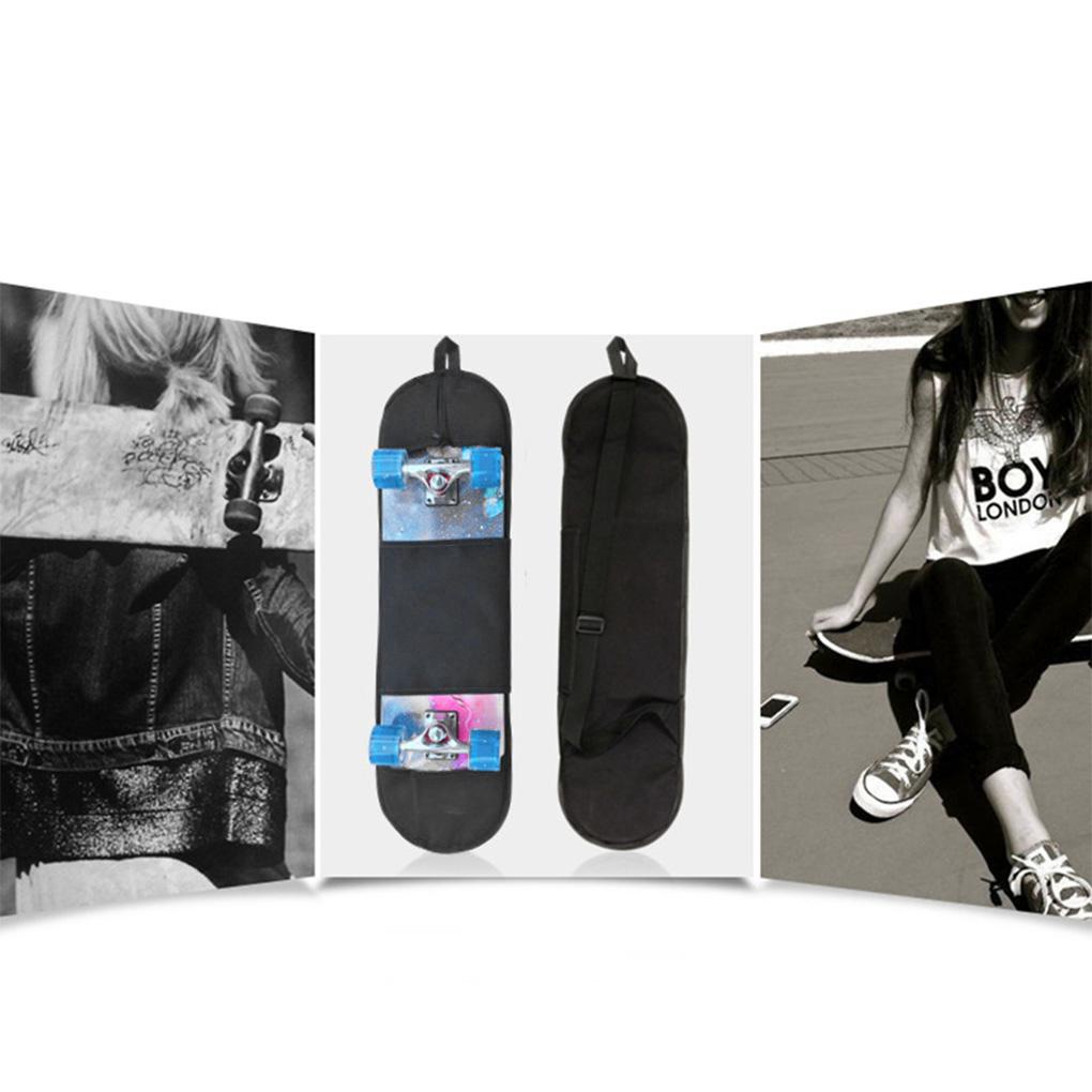 Túi Đựng Ván Trượt Bốn Bánh Màu Đen 80cm Có Khóa Kéo Trước Và Dây Đeo Vai Tùy Chỉnh Tiện Dụng