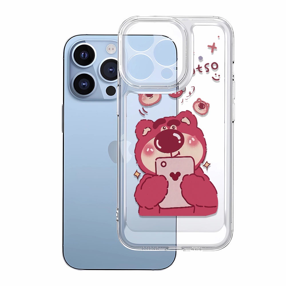 Ốp Điện Thoại Mềm Chống Sốc In Hình Gấu Dâu Tây Cho Iphone 14Promax 8P 11 13 712 2PUI