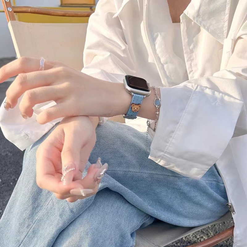 Dây Đeo Denim Thay Thế Dành Cho Đồng Hồ Thông Minh Apple watch 8 7 6 5 4 se 3 iWatch 49mm 45mm 44mm 42mm 41mm 40mm 38mm