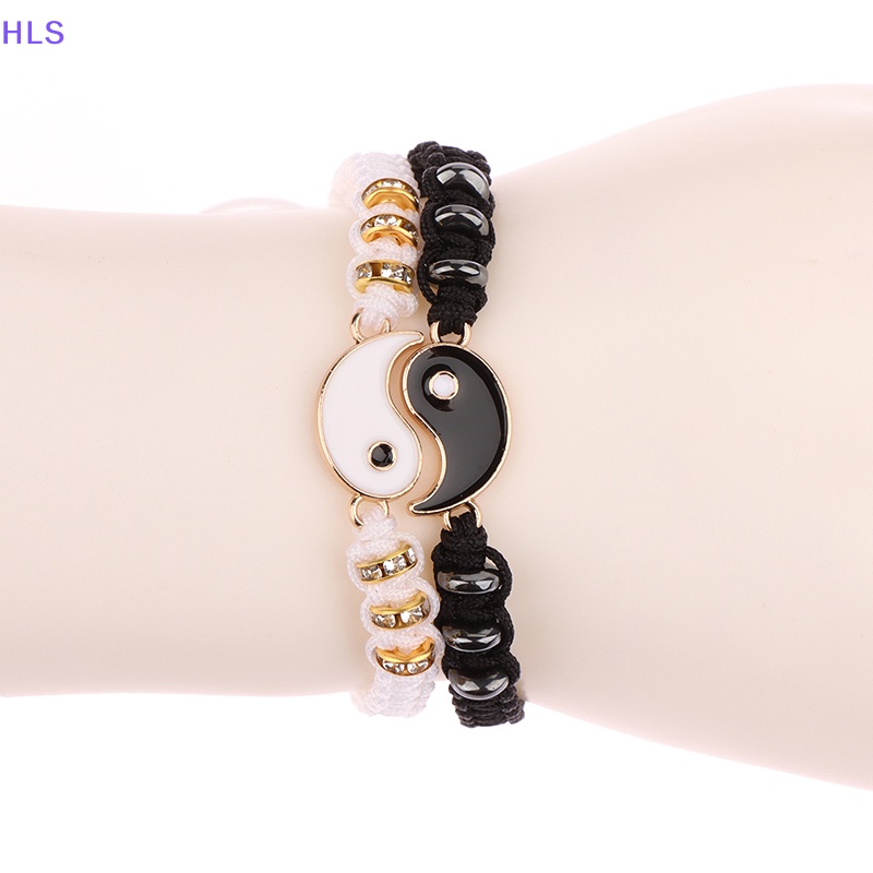 [HLS] Vòng Tay Dây Bện Mặt Âm Dương Âm Dương Hợp Kim Có Thể Điều Chỉnh Phù Hợp Cho Cặp Đôi