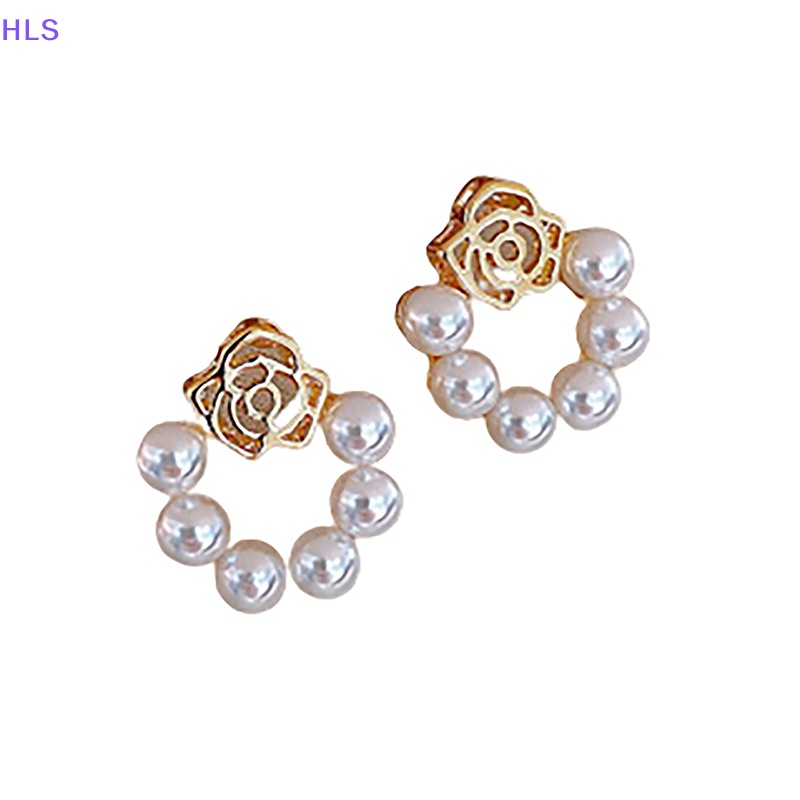 1 Đôi Bông Tai Hình Hoa Đính Ngọc Trai Thời Trang Hàn Quốc Dành Cho Nữ