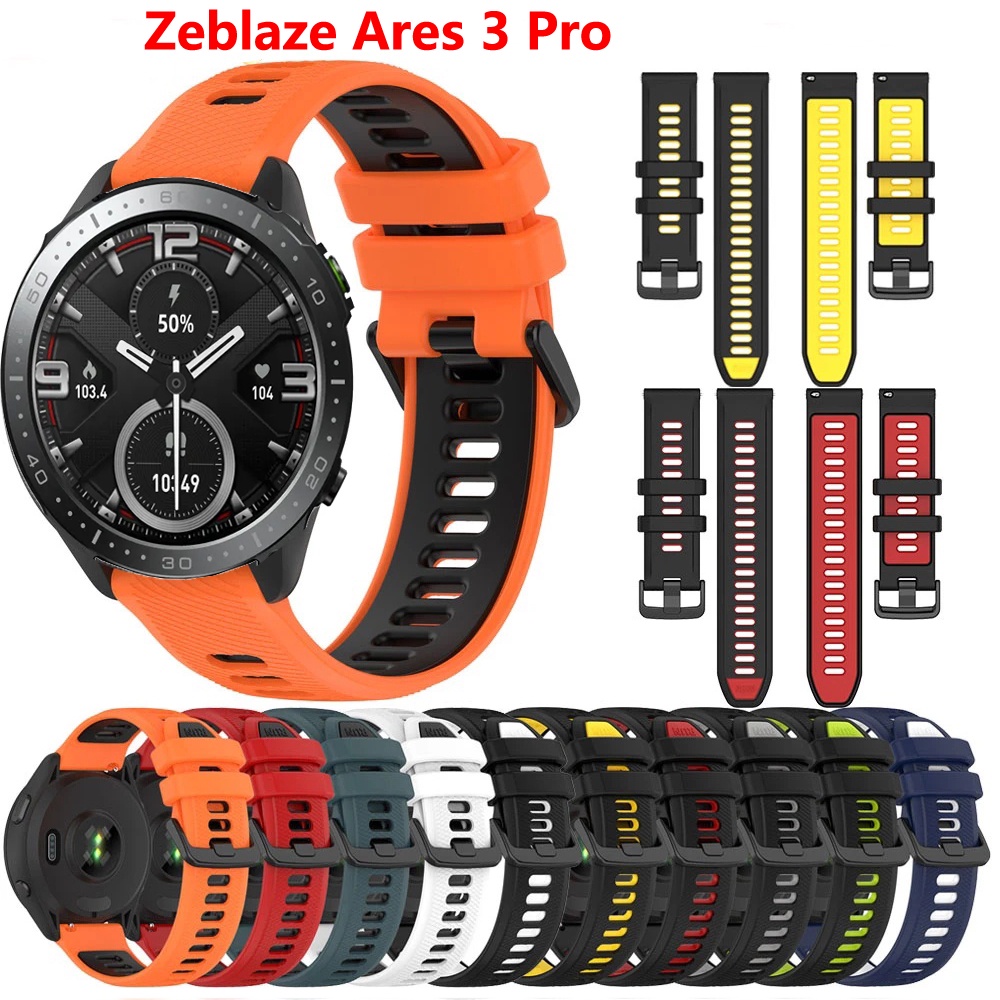 Dây Đeo Thể Thao Bằng Silicone Thoáng Khí Cho Zeblaze Ares 3 Pro Vibe 7 Pro Quick 20mm 22mm