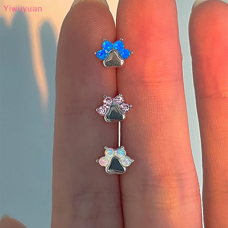 1 Đôi Khuyên Tai Hình Móng Vuốt Mèo Đính Đá Opal Thời Trang Mới