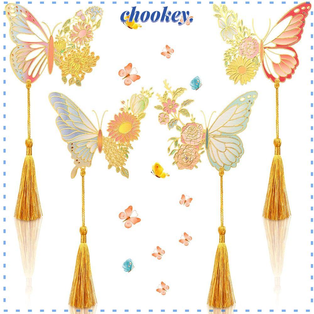 Set 4 Thẻ Đánh Dấu Trang Sách Hình Hoa Tua Rua Thủ Công Trường Học