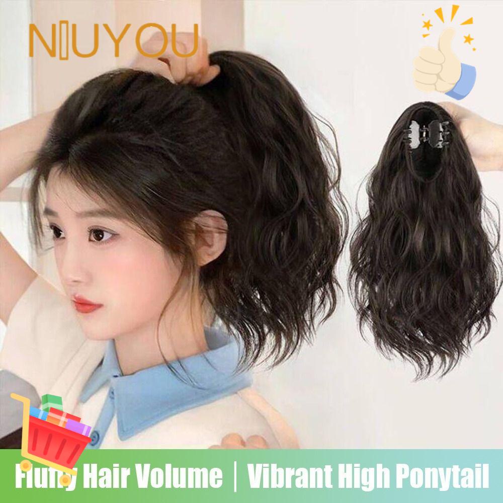 Tóc Giả Đuôi Ngựa Dạng Xoăn Dài 25cm Có Kẹp Dành Cho Nữ