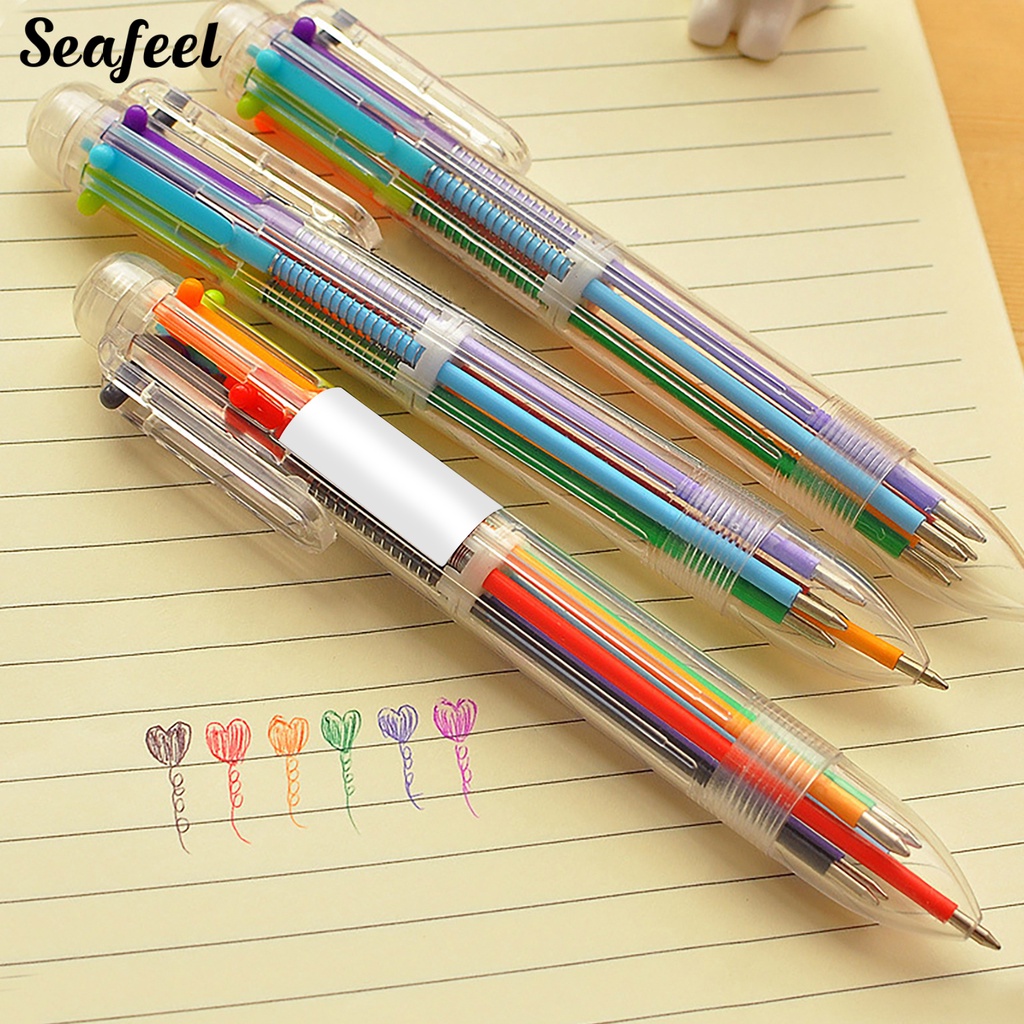 Bút Viết 0.5mm 6 Trong 1 Nhiều Màu Sắc Dành Cho Học Sinh