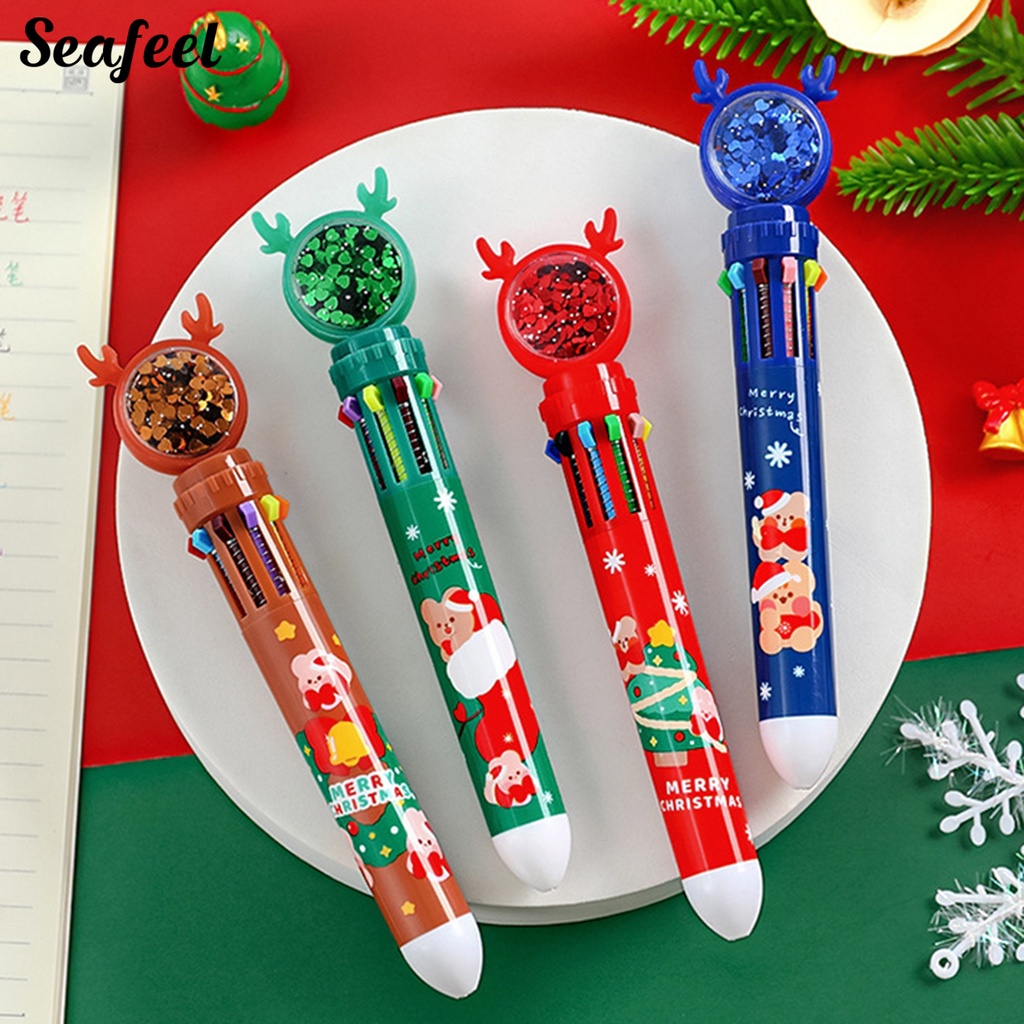 Bút Bi Đa Năng Ngòi 0.5mm Họa Tiết Giáng Sinh Hoạt Hình Xinh Xắn