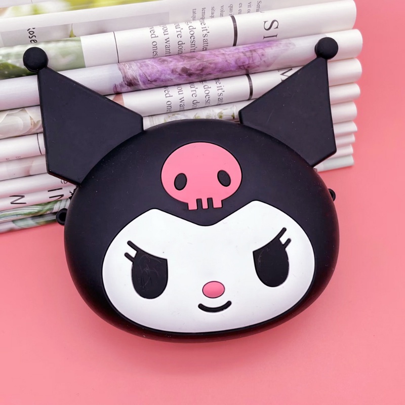 Túi Đeo Vai Bằng Cao Su Họa Tiết Kuromi Hoạt Hình Dễ Thương Tiện Dụng Cho Bé Gái