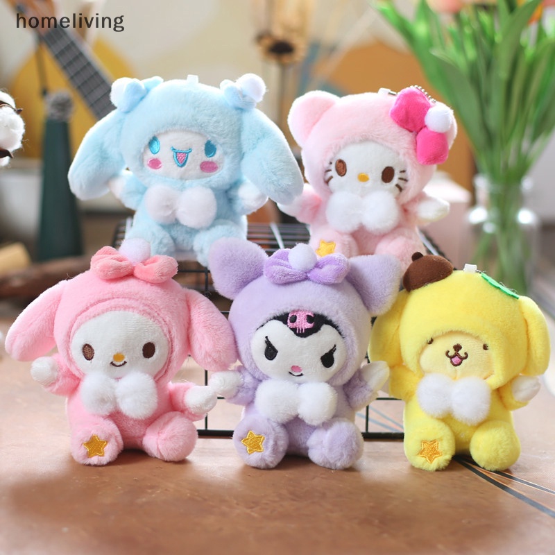 1 Móc Khóa Hình Mèo Kitty Kuromi Melody Nhồi Bông 12cm