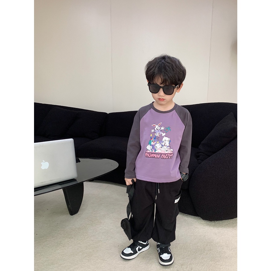 Áo Thun Tay Dài In Hình Động Vật Hoạt Hình Phong Cách Nhật Hàn Thời Trang Mùa Thu Cho Bé 90-150cm