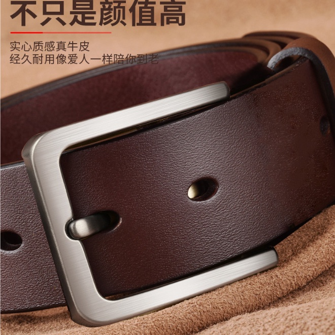 Thắt lưng nam da bò khóa gài LEANO, Dây nịt nam cao cấp da bò nguyên tấm
