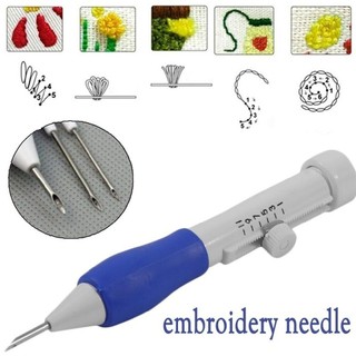 Embroidery Punch Needle Pen Kit Stitching Tool Set Threaders Knitting Sewing