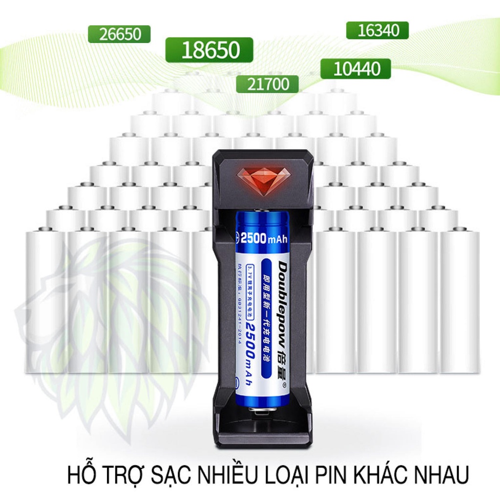 Bộ Sạc Pin 18650 26650 21700 16340 CR123A 14500 21700 Tự Ngắt 3.7V Doublepow - Bộ Sạc Pin Đa Năng 3.7V UK11 cho đèn pin,