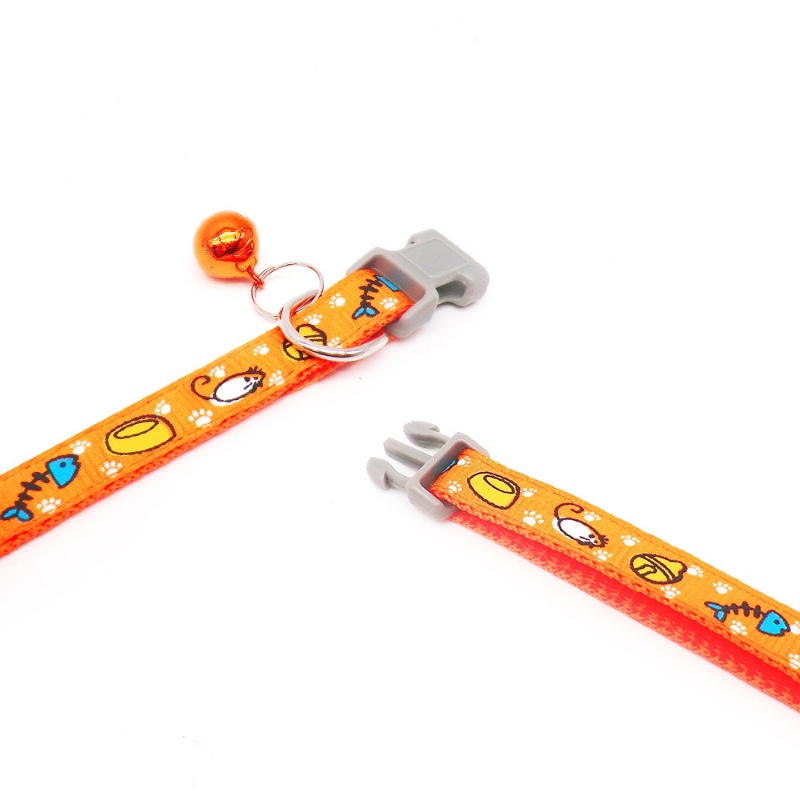 Vòng Cổ Thú Cưng In Họa Tiết Hoạt Hình Có Chuông