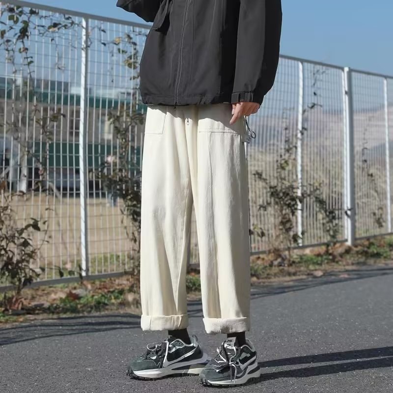Quần Dài Ống Rộng Phong Cách Đường Phố Nhật Bản Cá Tính Dành Cho Nam