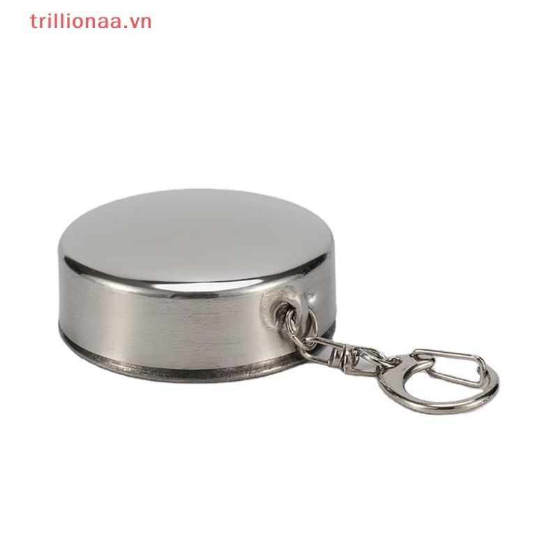 Cốc Uống Nước Bằng Thép Không Gỉ Có Thể Gấp Gọn Kèm Móc Khóa Tiện Dụng
