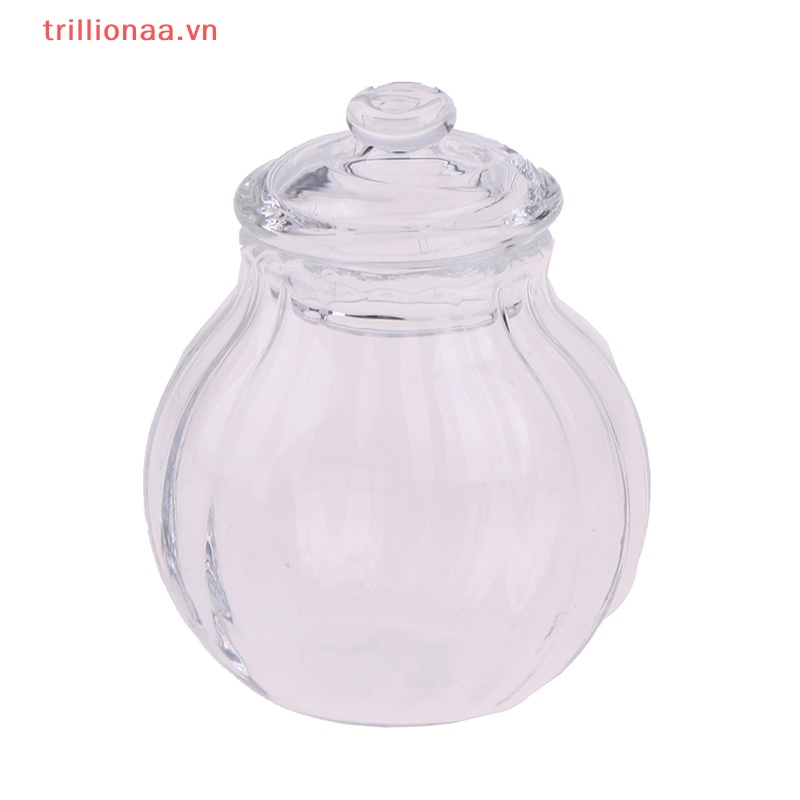 Bình Thủy Tinh Tròn Mini Đựng Kẹo 1: 12 Trang Trí Nhà Búp Bê