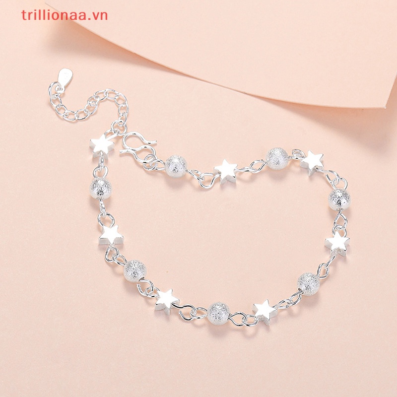 Vòng Tay Chuỗi Hạt Tròn Đính Mặt Ngôi Sao Thời Trang Hàn Quốc Cho Nữ