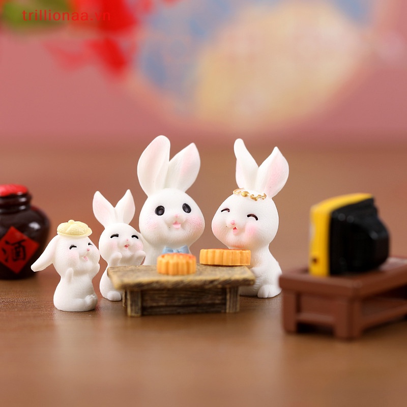Đồ trang trí Chú Thỏ Hoàng Đạo Năm Mới Phong Cách Trung Hoa Dùng Trang Trí Tiểu Cảnh